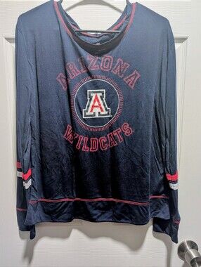 Colosseum Navy Arizona Wildcats Long-Sleeve Tee with Red & White Trim